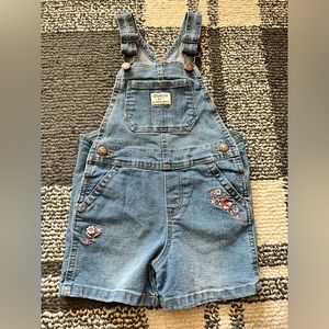OshKosh B’Gosh Denim Embroidered Shortall Size 3T